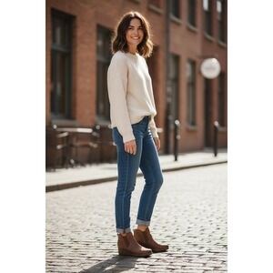 Sorel Women's Brown Leather Wedge Ankle Boots Size 7.5